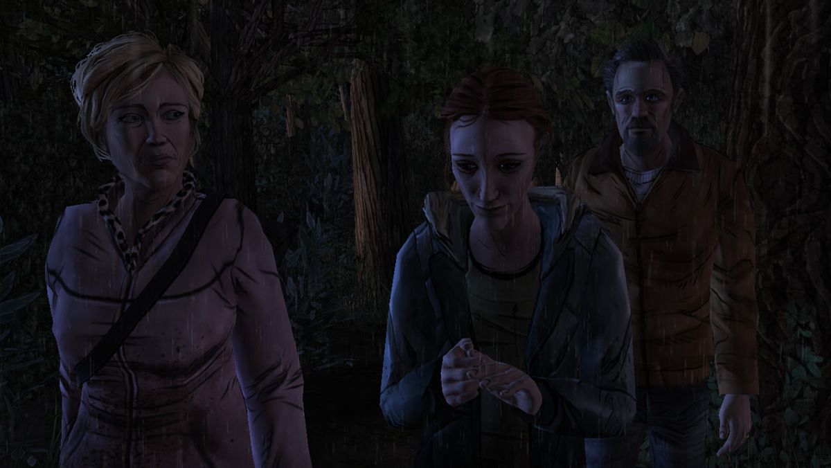 The Walking Dead: 400 Days (Windows) screenshot: Bonnie is a bit of a fifth wheel with these two.