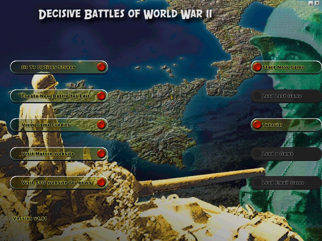 Decisive Battles of World War II: Battles in Italy (Windows) screenshot: Main Screen
