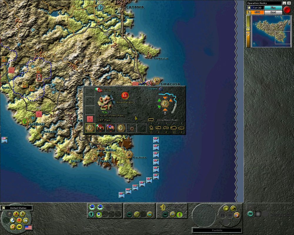 Decisive Battles of World War II: Battles in Italy (Windows) screenshot: Invasion of Sicily