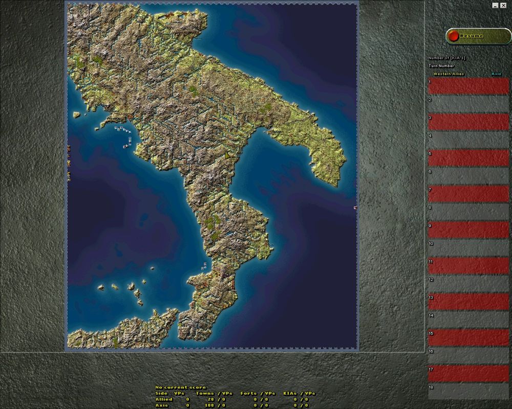 Decisive Battles of World War II: Battles in Italy (Windows) screenshot: Total overview