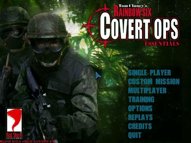 Tom Clancy's Rainbow Six: Covert Ops Essentials (Windows) screenshot: The game's main menu from disc 1, the training disc.