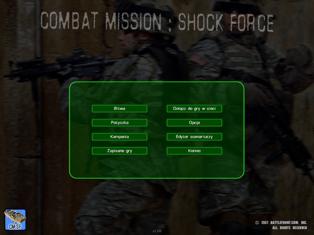 Combat Mission: Shock Force (Windows) screenshot: Main Menu