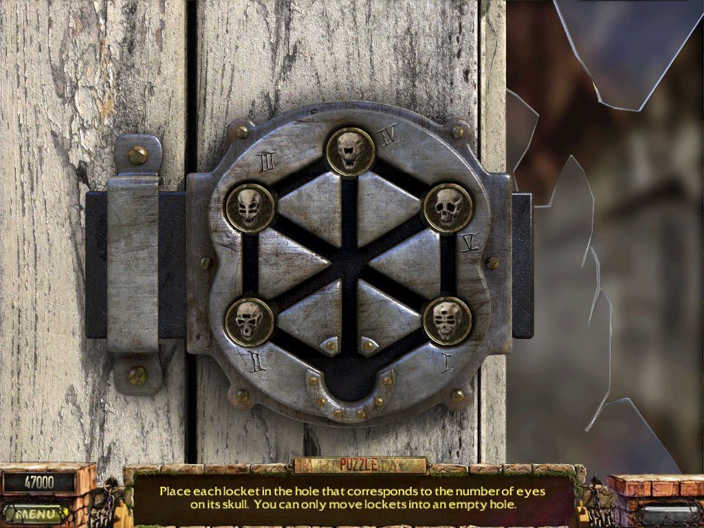 Stray Souls: Dollhouse Story (iPad) screenshot: Old house door lock puzzle
