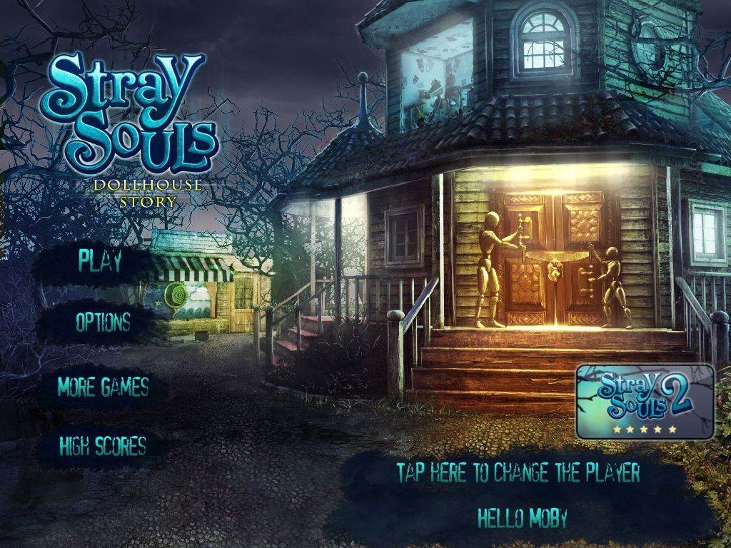 Stray Souls: Dollhouse Story (iPad) screenshot: Title main menu