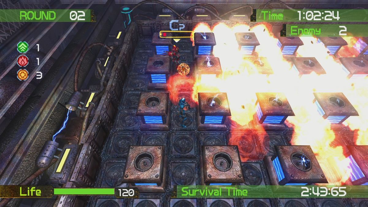 Bomberman: Act:Zero (Xbox 360) screenshot: Chain reaction.
