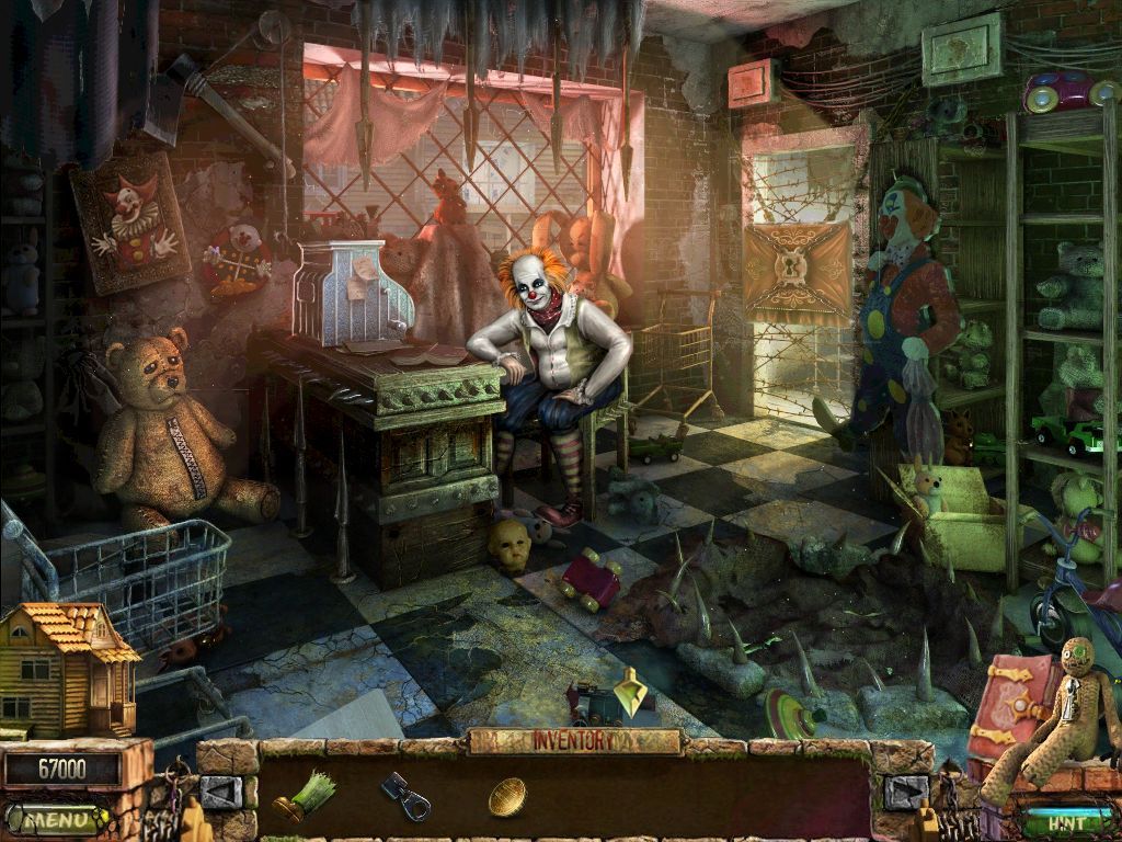 Stray Souls: Dollhouse Story (iPad) screenshot: The clown