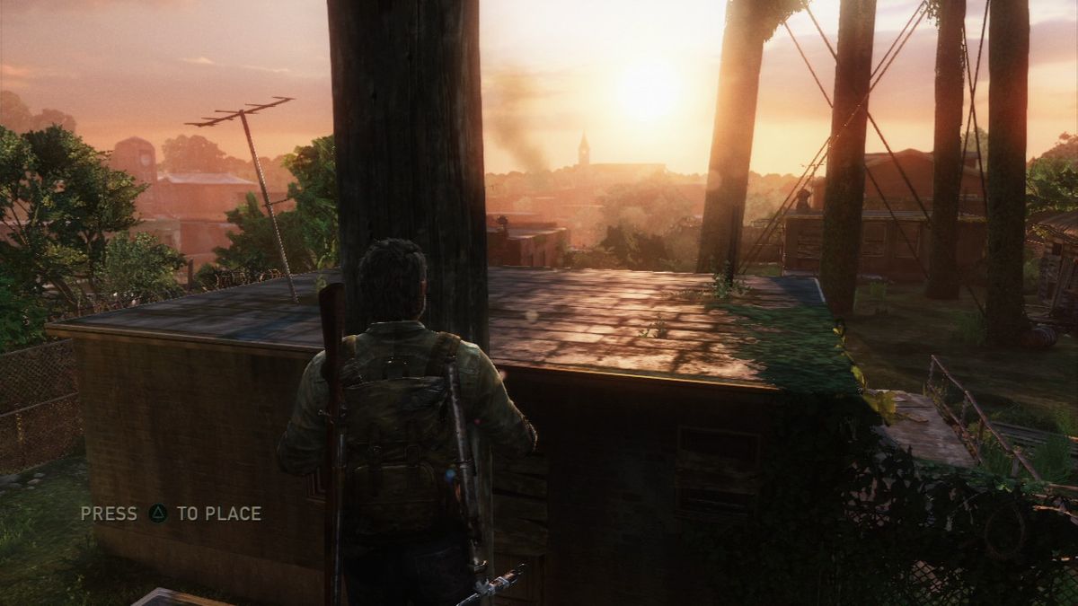 The Last of Us (PlayStation 3) screenshot: Joel can carry planks and ladders and place them to reach otherwise unreachable areas.