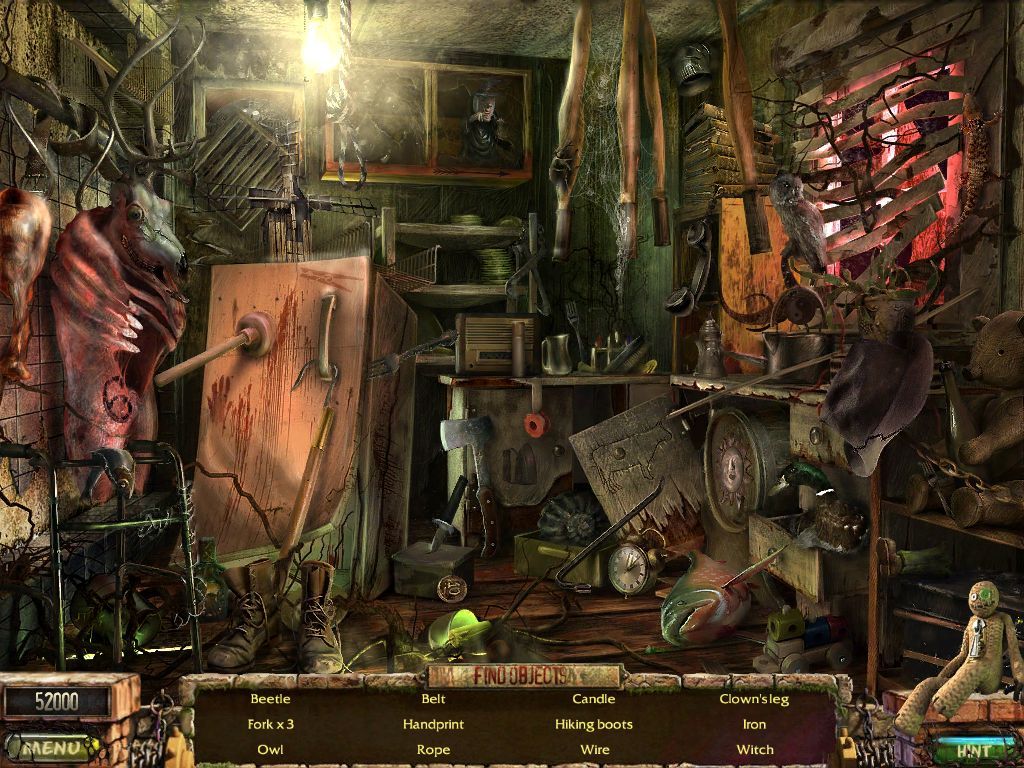 Stray Souls: Dollhouse Story (iPad) screenshot: Old house kitchen - objects