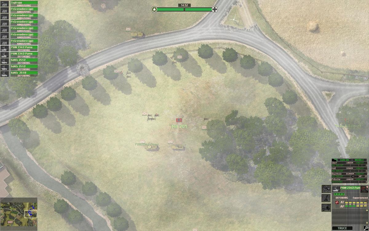 Close Combat: Panthers in the Fog (Windows) screenshot: German troops defending hill 401