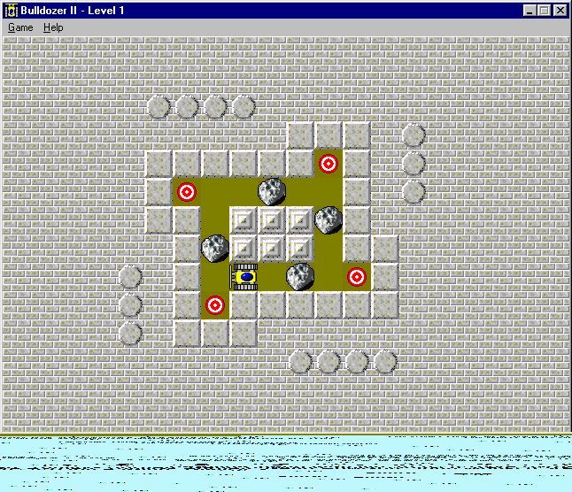 Bulldozer II (Windows) screenshot: An early level in the game