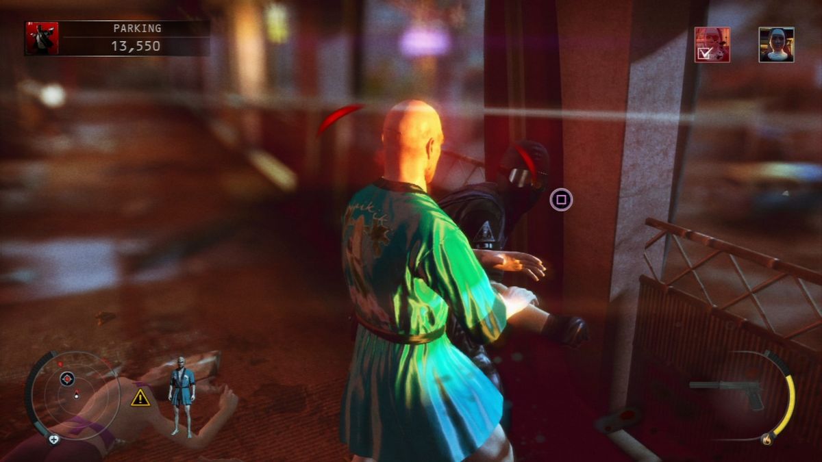 Hitman: Absolution (PlayStation 3) screenshot: Tougher enemies will require more punching before the takedown button appears.