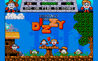 Fantasy World Dizzy (Atari ST) screenshot: Title screen.