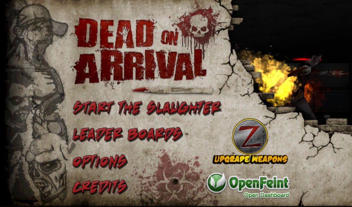 Dead on Arrival (Android) screenshot: Main menu
