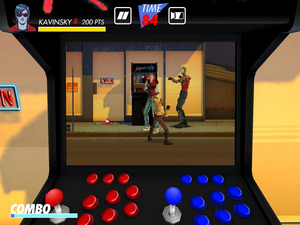 Kavinsky (Windows) screenshot: Playing from an arcade machine.