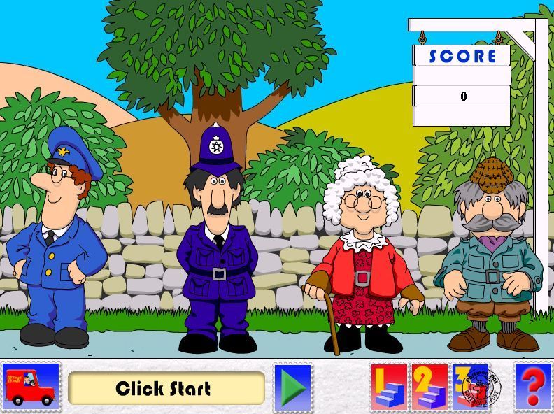 Postman Pat: Package of Fun (Windows) screenshot: The Memory Game, level three. There's four characters here.