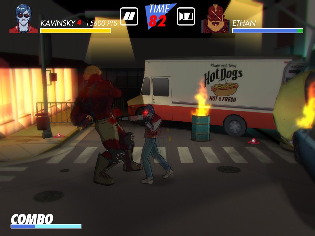 Kavinsky (Windows) screenshot: Fighting a boss.
