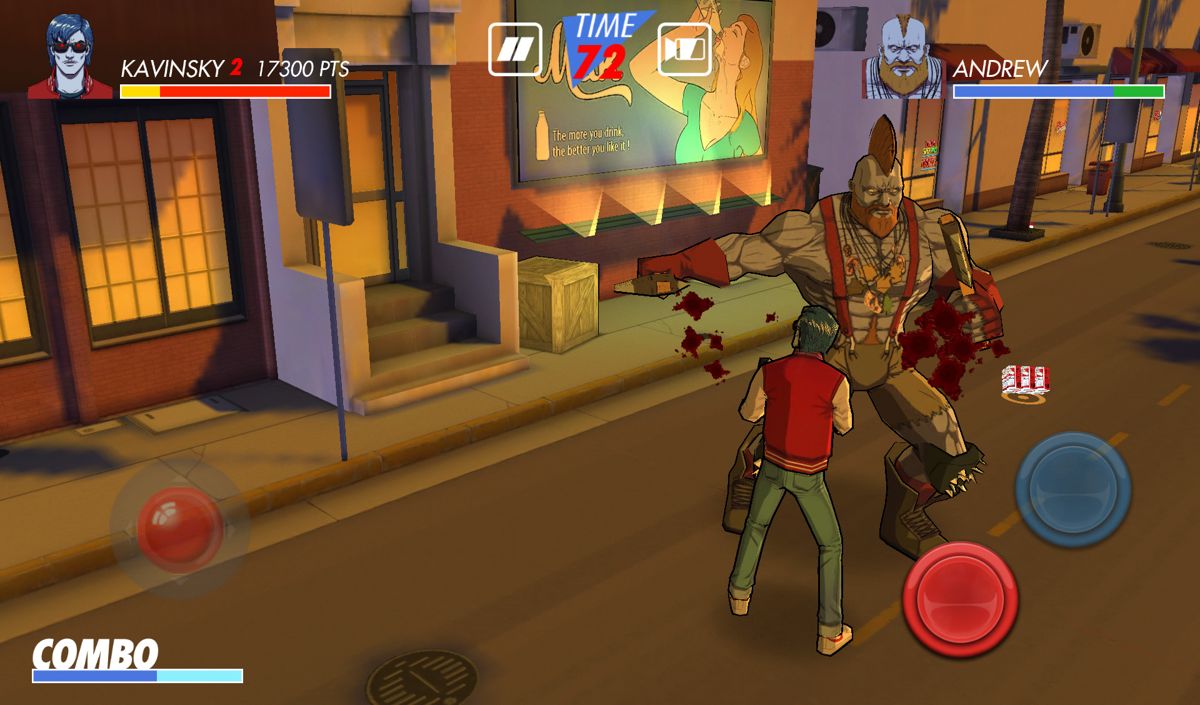 Kavinsky (Android) screenshot: Fighting the level boss.
