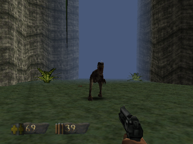Turok: Dinosaur Hunter (Nintendo 64) screenshot: Angry dino