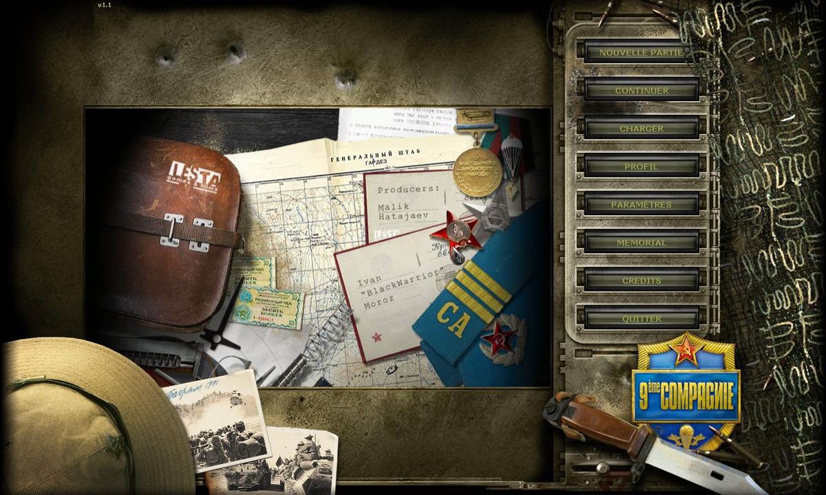 9th Company: Roots of Terror (Windows) screenshot: Main menu
