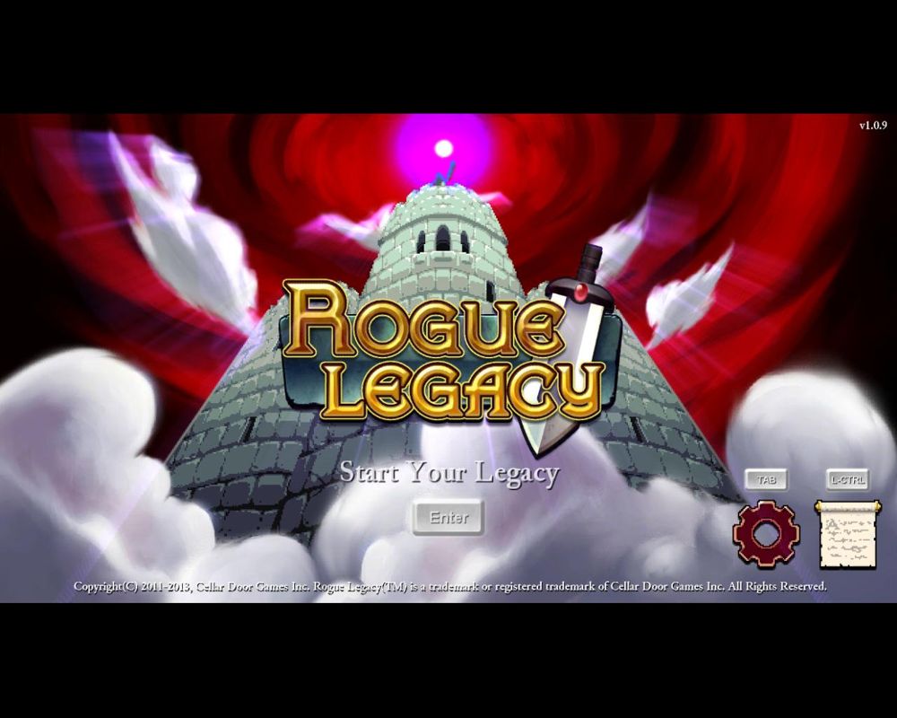 Rogue Legacy (Windows) screenshot: Main menu