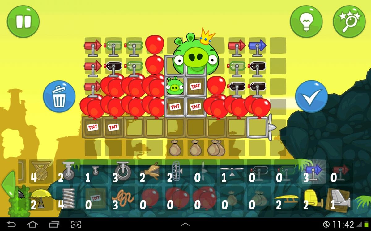 Bad Piggies (Android) screenshot: Having fun in sandbox mode