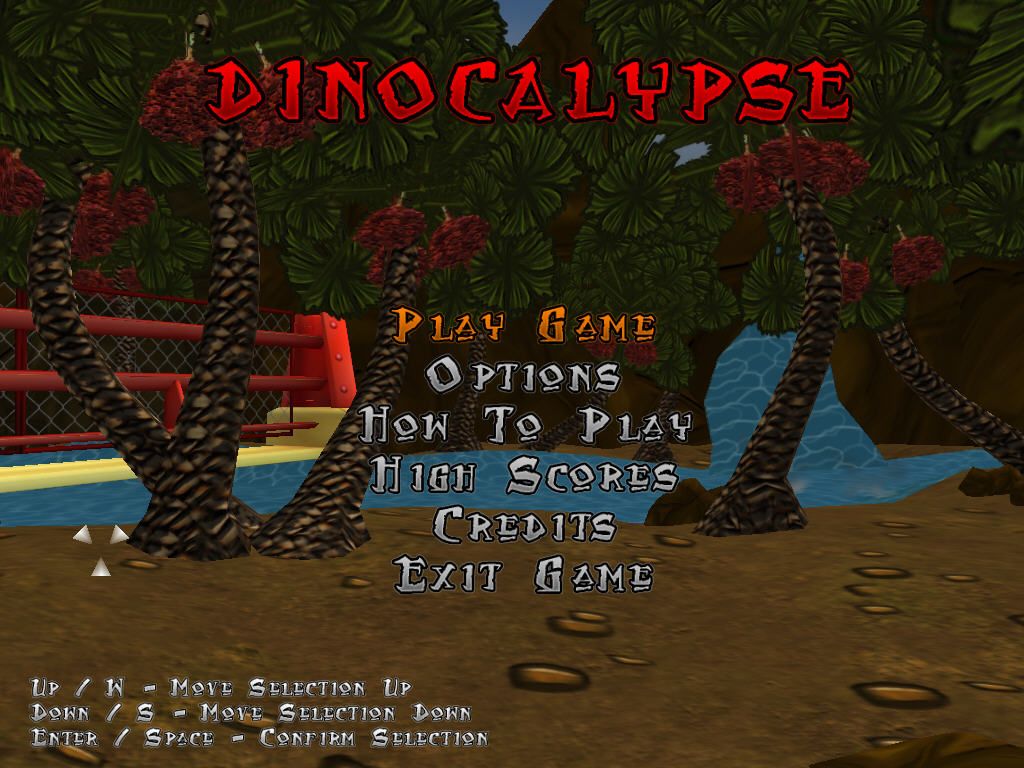 Dinocalypse (Windows) screenshot: Main menu