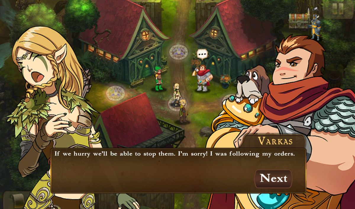 Might & Magic: Clash of Heroes (Android) screenshot: The elves and the humans bond.