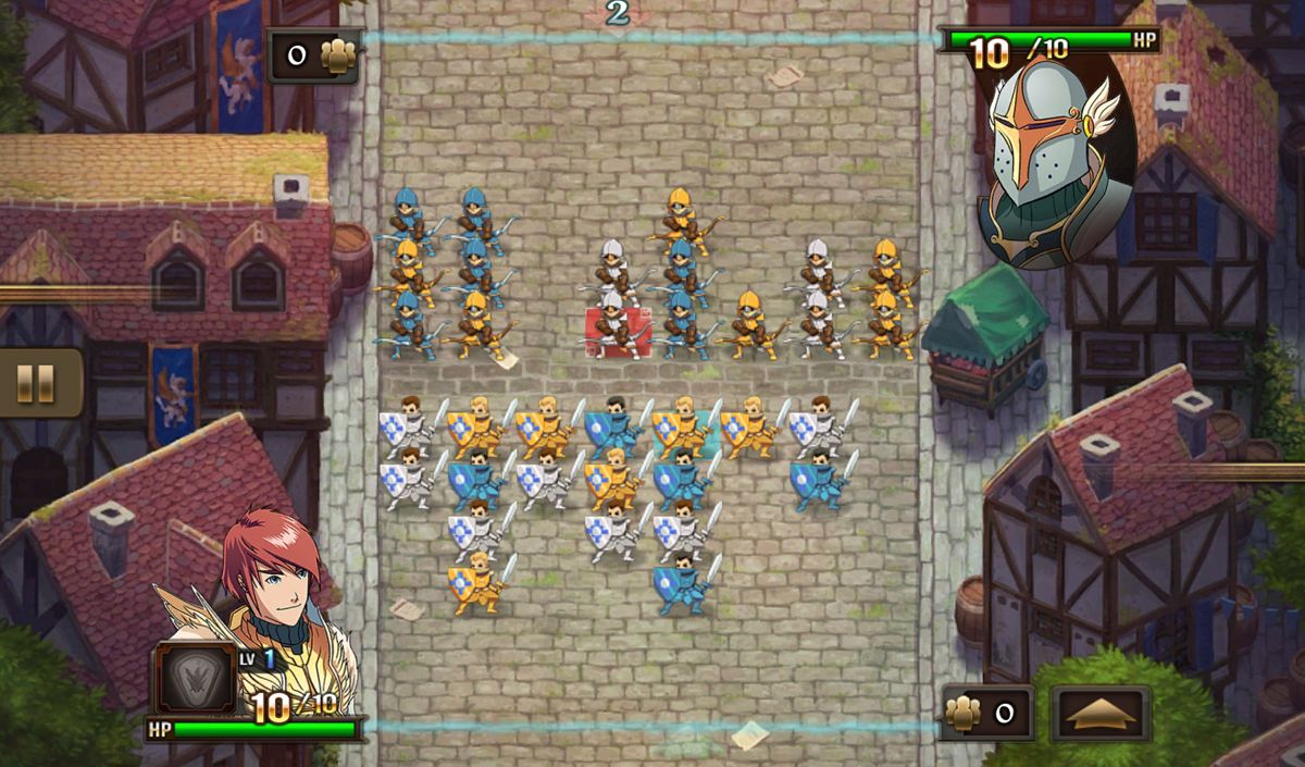 Might & Magic: Clash of Heroes (Android) screenshot: An early battle with the humans: all regular units here.