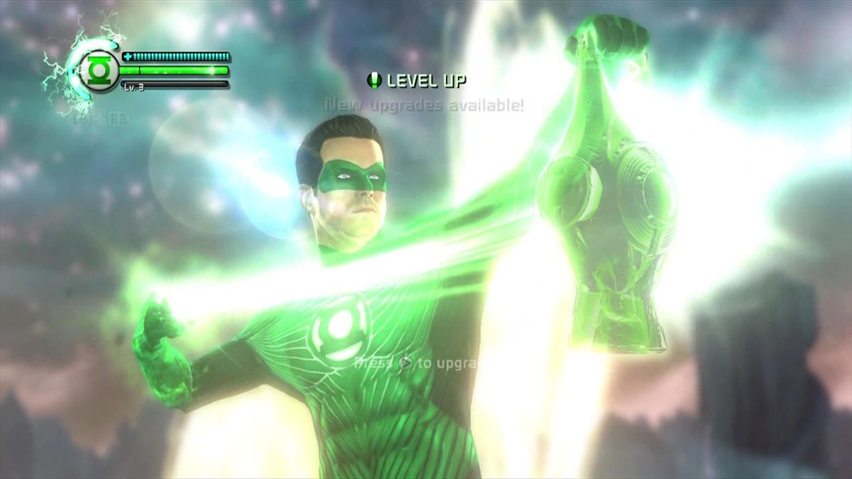 Green Lantern: Rise of the Manhunters (Xbox 360) screenshot: Recharge your ring using the lantern.
