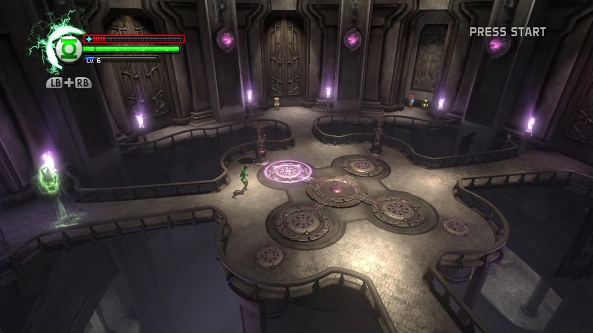 Green Lantern: Rise of the Manhunters (Xbox 360) screenshot: The game has some very easy riddles as well