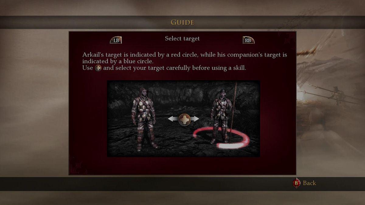 Of Orcs and Men (Xbox 360) screenshot: Ingame guide