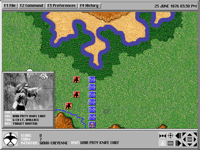 Custer's Last Command (DOS) screenshot: Indians attack
