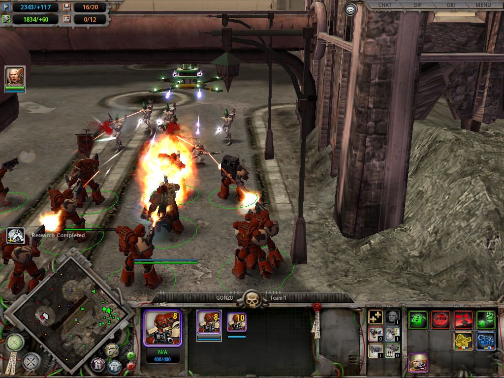 Warhammer 40,000: Dawn of War (Windows) screenshot: Some fire