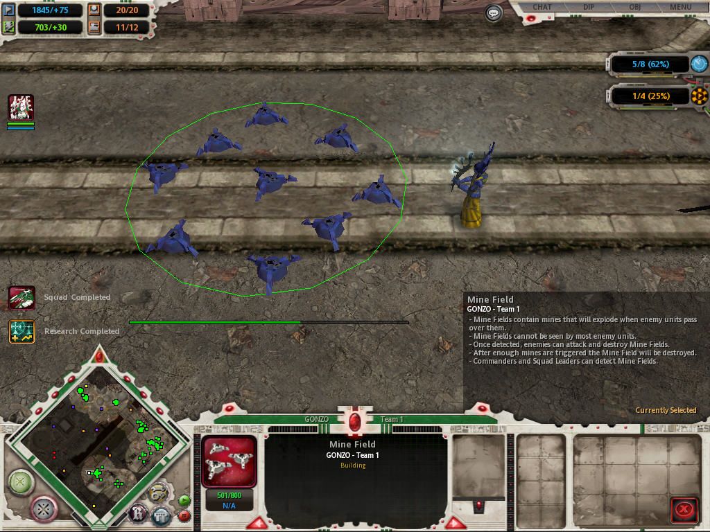 Warhammer 40,000: Dawn of War (Windows) screenshot: Mine field