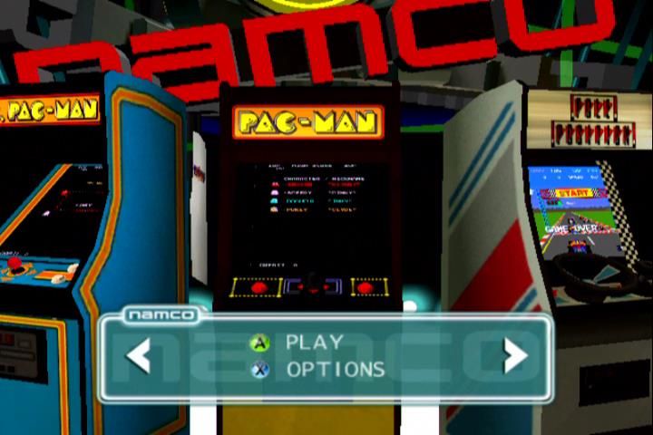 Namco Museum: 50th Anniversary (Xbox) screenshot: Pac-Man cabinet view