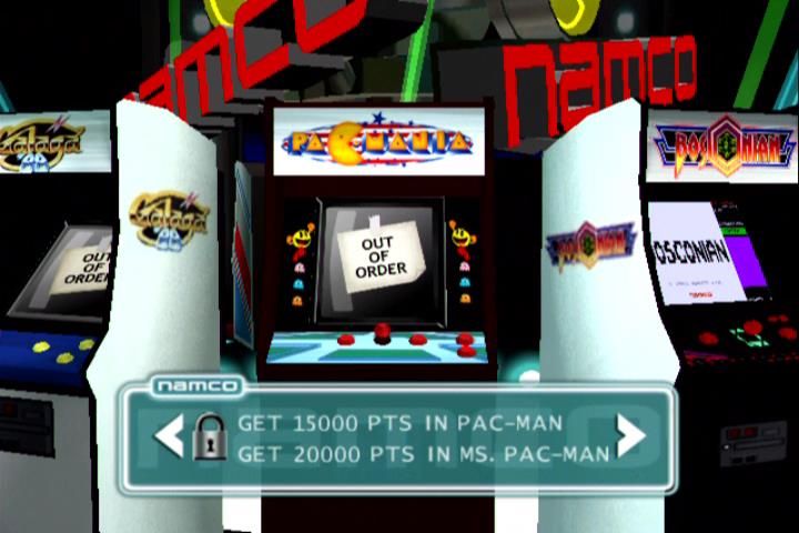 Namco Museum: 50th Anniversary (Xbox) screenshot: and Pacmania are locked until you reach certain scores