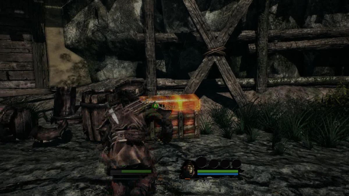 Of Orcs and Men (Xbox 360) screenshot: There is very few loot and items in the game. All is found in a few chests.