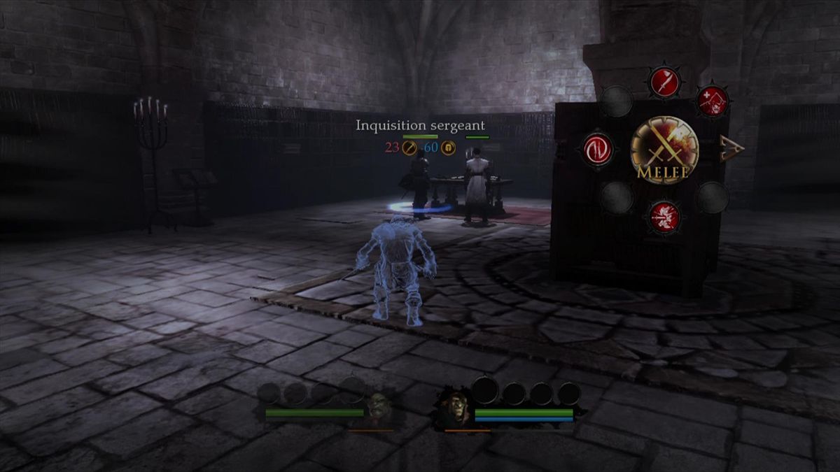 Of Orcs and Men (Xbox 360) screenshot: You can only assassinate one of them. Make sure to pick the tougher one.