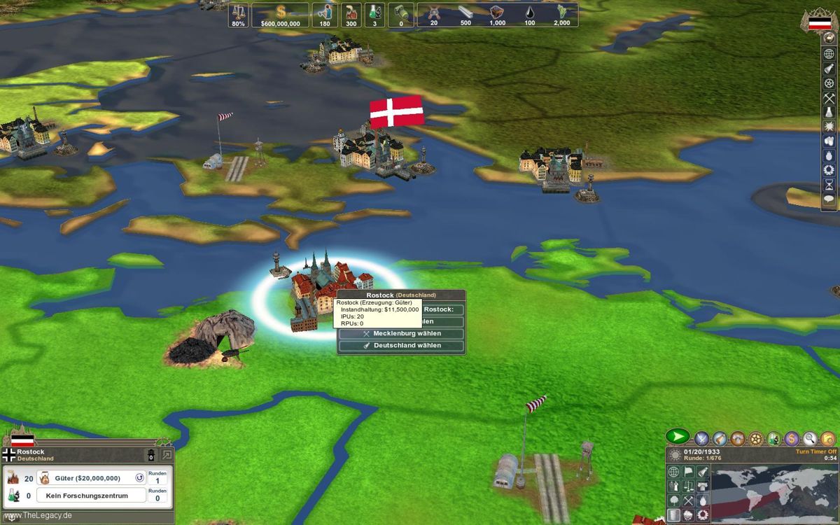 Making History II: The War of the World (Windows) screenshot: City Details