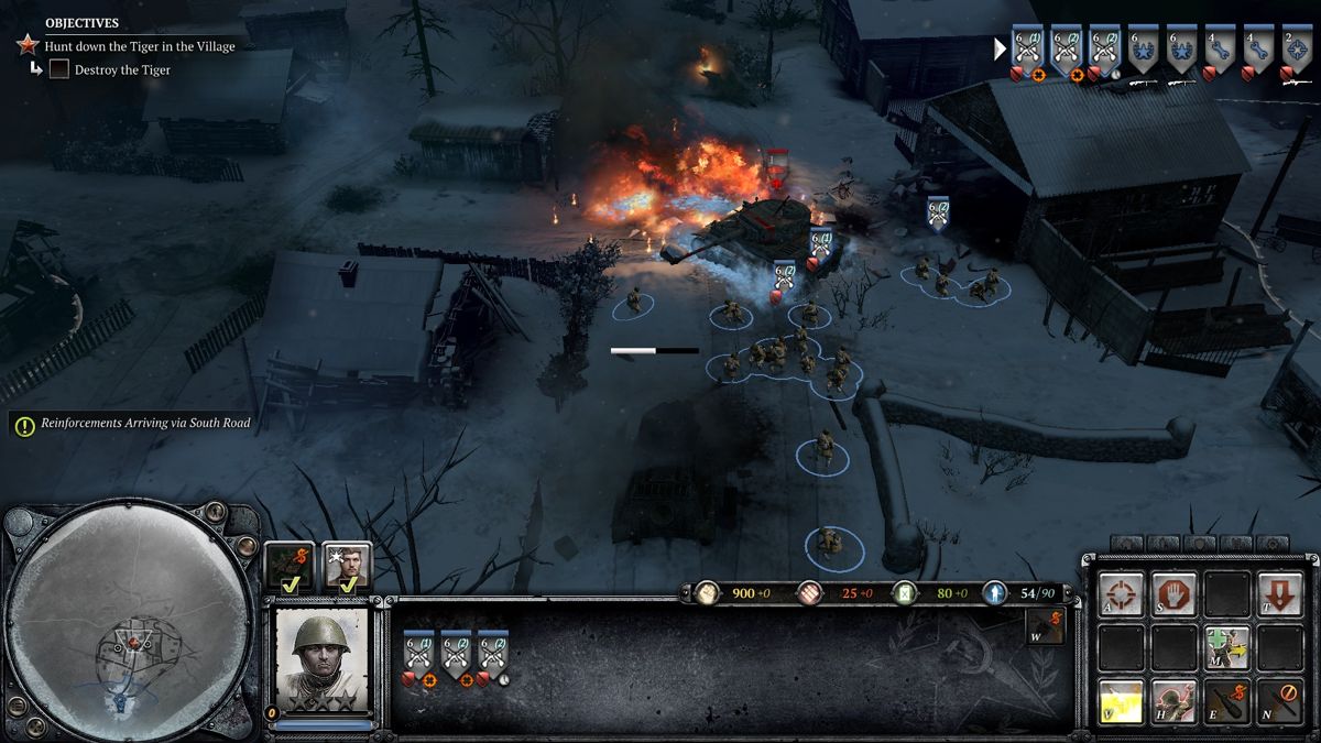 Company of Heroes 2 (Windows) screenshot: Tiger tank is not an easy target to take on.