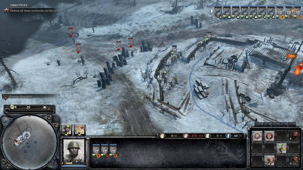Company of Heroes 2 (Windows) screenshot: There is a huge difference between infantry in the open and infantry in the cover.