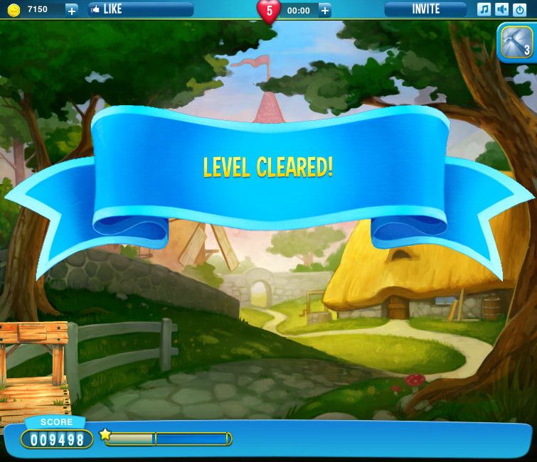 Pet Rescue Saga (Browser) screenshot: Level 1 cleared.