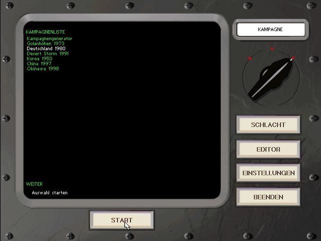 Steel Panthers II: Modern Battles (DOS) screenshot: choose a campaign