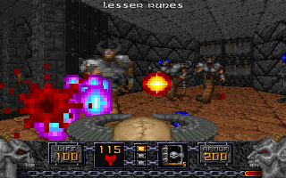 Heretic (DOS) screenshot: Lots of action!