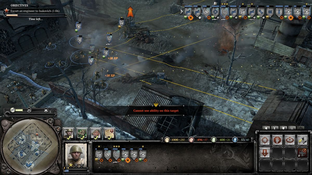 Company of Heroes 2 (Windows) screenshot: Anti-tank crew has a limit scope in which they can spot an enemy tank, so be sure not to leave a large flanking area.