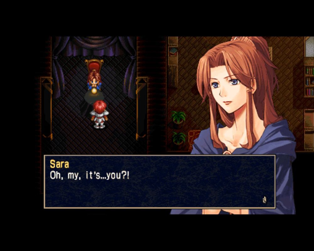 Ys I & II Chronicles (Windows) screenshot: Ys: Dialogue with an important quest-giving character