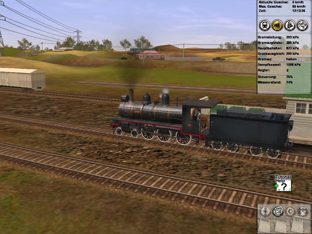 Trainz Railroad Simulator 2006 (Windows) screenshot: Ride an old Steam Locomotive