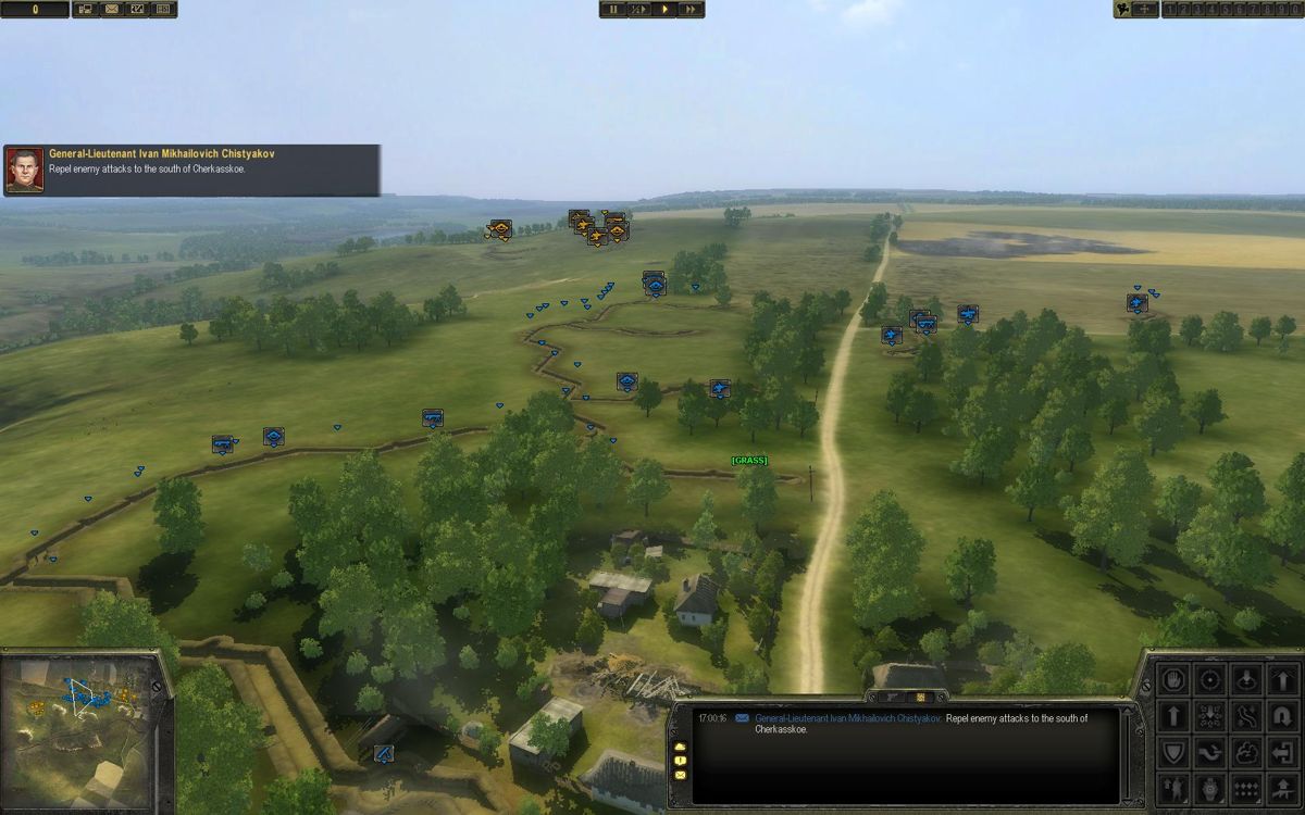 Theatre of War 2: Kursk 1943 (Windows) screenshot: Russians defend this village