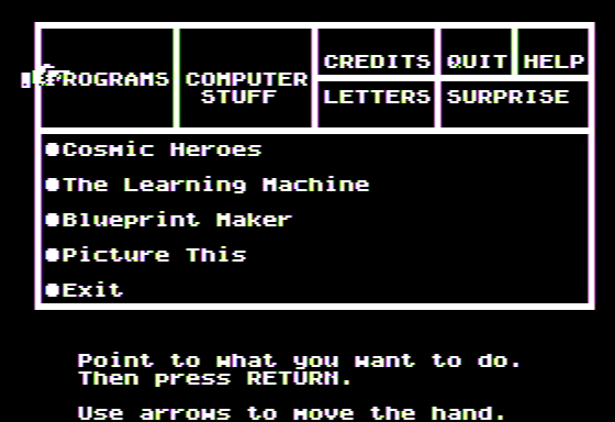 Microzine #25 (Apple II) screenshot: Main Menu