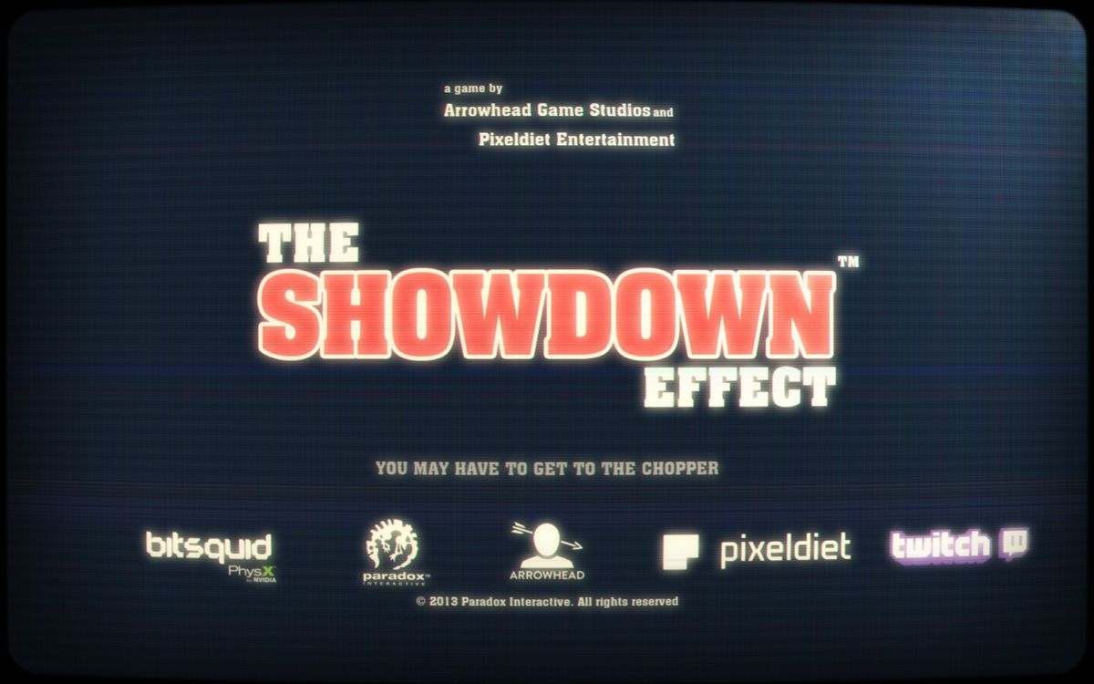 The Showdown Effect (Windows) screenshot: Title screen
